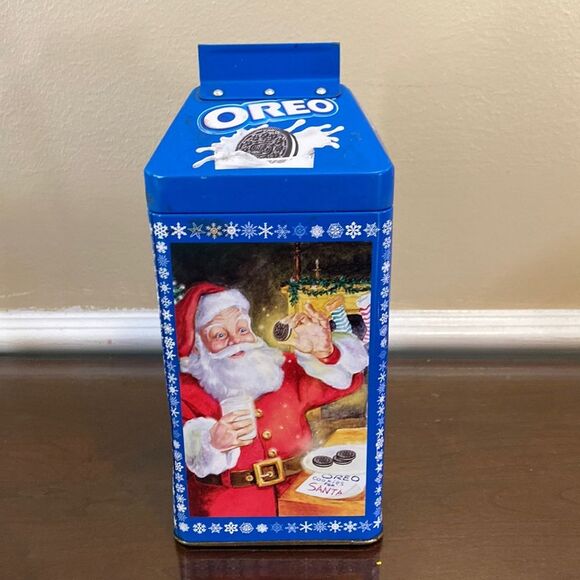 Oreo Cookie Santa Claus Milk Carton Christmas Collector Tin - 2005 - Picture 1 of 7